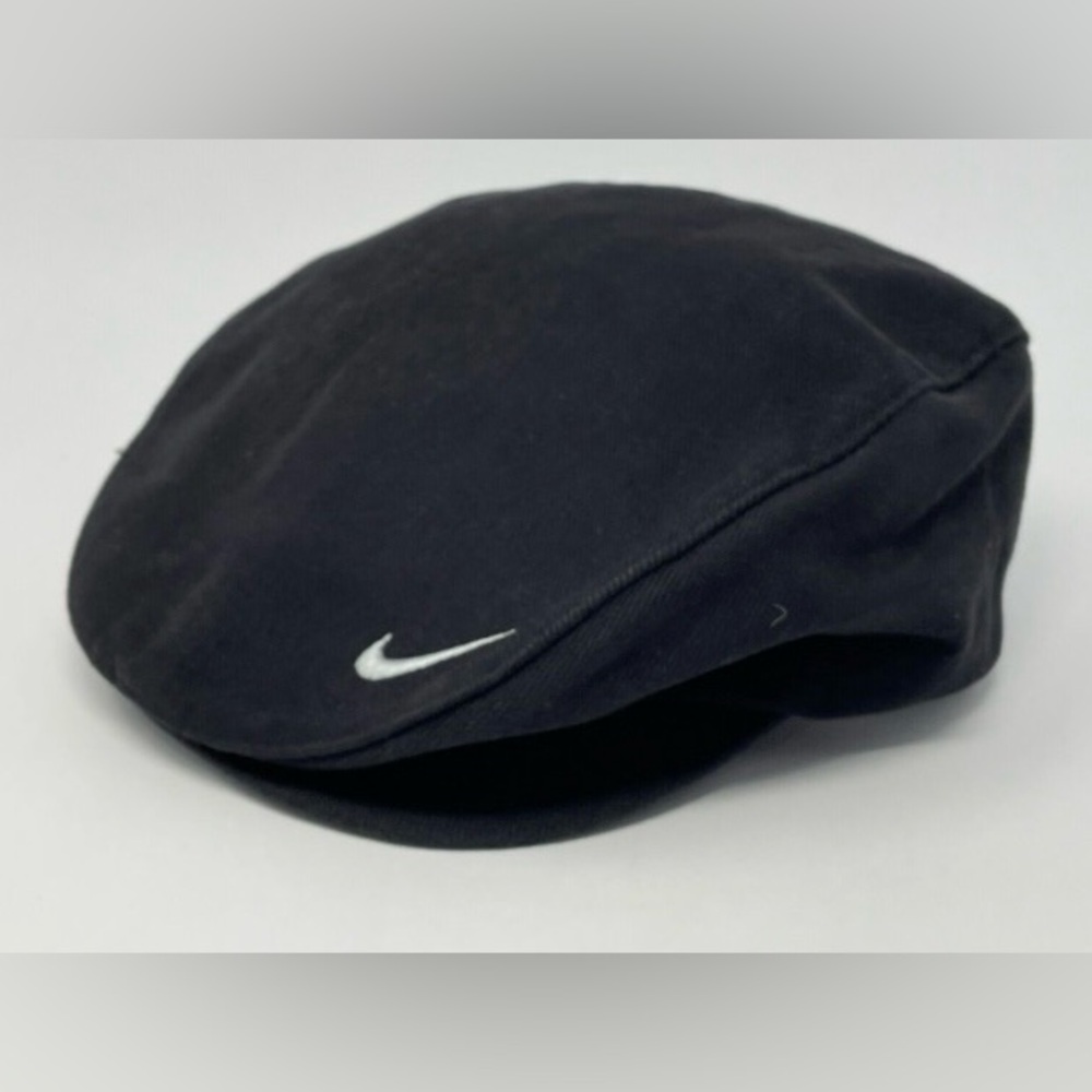 Vintage Nike Mens Newsboy Scally Cabbie Cap Hat Black 1990s